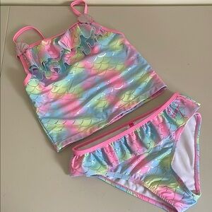 Betsey Johnson Colorful Mermaid Tankini Set girls size 12